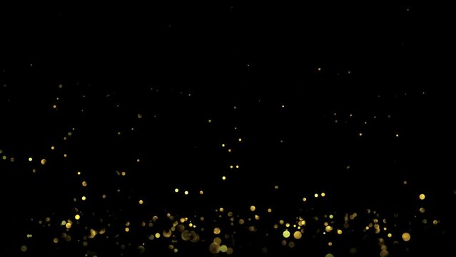 Golden Flakes Particles Glowing in Motion Going Up Special Dream Effects Ambient Luxury [30sec 30fps Looping Video]