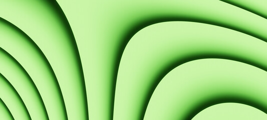 Fototapeta premium Abstract green background with patterns of lines and flowing curves bright gradient illustration with copy space for text lines and curves