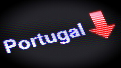 Crisis in Portugal. 3d Illustration.