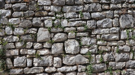 mur z kamienia porośnięty