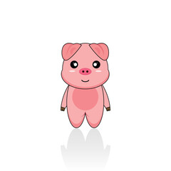 Cute pig isolated vector graphics