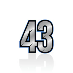 Number 43 racing race number vector graphics