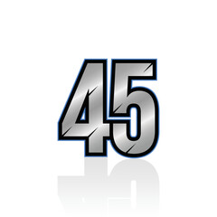 Number 45 racing race number vector graphics