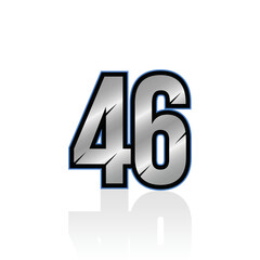 Number 46 racing race number vector graphics