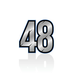 Number 48 racing race number vector graphics