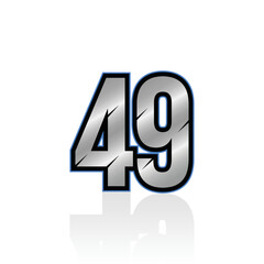 Number 49 racing race number vector graphics