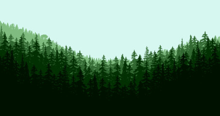 Green forest background vector design elements in flat design © Knut