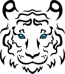 abstract illustration of a tiger tattoo, isolated