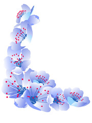 Watercolor blue floral frame 