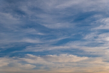 Fototapeta premium Beautiful Dramatic scenery of sky and clouds during sunset twilight time.