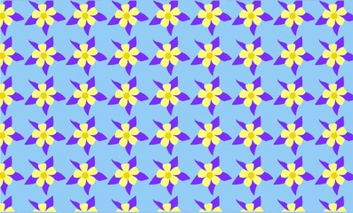 vector print, yellow and purple flowers