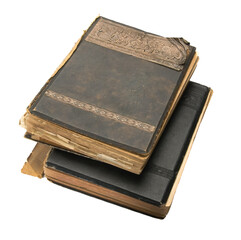 old book with an engraving, isolated on white background