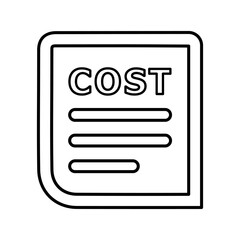 Cost Statement line icon. Outline vector.