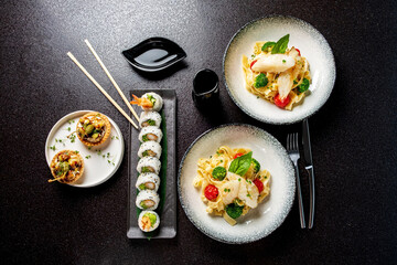 asian set in the restaurant