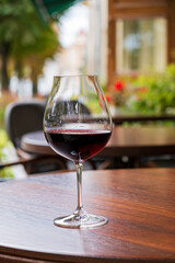 red wine on the table