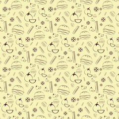 seamless burger pattern background