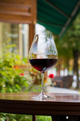red wine on the table