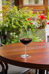 red wine on the table