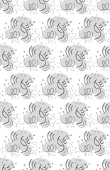 Abstract seamless vector pattern of lines and spots