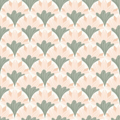 Lotus seamless vector pattern. Water lily and leaves on white background.