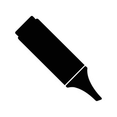 Stationery highlighter marker pen Icon | Black Vector illustration |