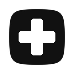 Chamfered Corner Swiss Cross Squircle Icon