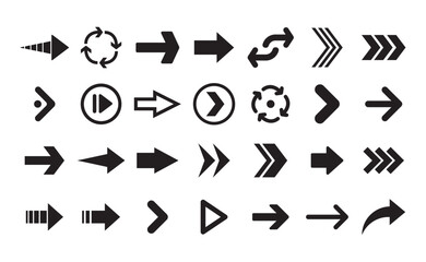 Arrow vector pictogram. Icon set of arrows.