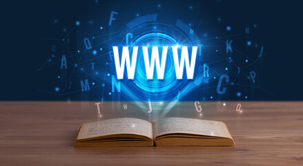 Technology abbreviation coming out from an open book