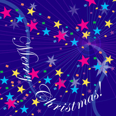 Merry Christmas! colourful card in square format