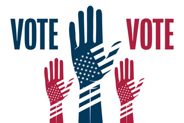 Fototapeta premium Vote. Elections concept. Template for background, banner, poster with text inscription. Vector EPS10 illustration.