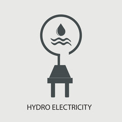Obraz premium Hydro electricity vector icon illustration sign