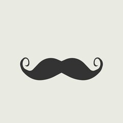 Obraz premium Mustache vector icon illustration sign