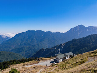 Sunny view of the landscape of Hehuanshan