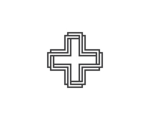 Fototapeta premium Medical Plus Logo Concept symbol sign icon Element Design Line Art Style. Health Care, Cross Logotype. Vector illustration template 