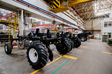 The process of assembling agricultural tractors and harvesters
