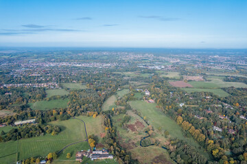 Fototapeta na wymiar Beautiful aerial view of, Farnham, Surrey, UK