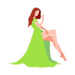 bride in green dress, woman, fashion, dress, beauty, model 