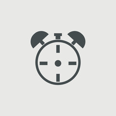 Alarm clock vector icon illustration sign