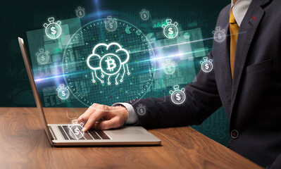 business hand working in stock market