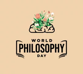 Fotobehang World philosophy day theme template. Vector illustration. Suitable for Poster, Banner, campaign, greeting card, sign, stamp, banner, poster designs for social media, print media banner, Creative  © Afif Ahsan