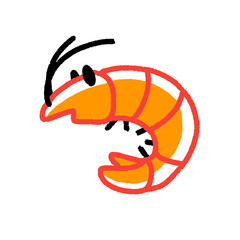 shrimp icon isolated , graphic design for presentation, marketing, art, illustration, t-shirt design, cartoon, comic, advertising, online media