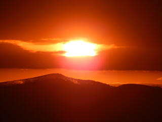 sunset in the mountains