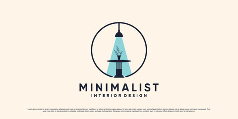 Minimalist furniture logo design illustration for interior home with modern concept