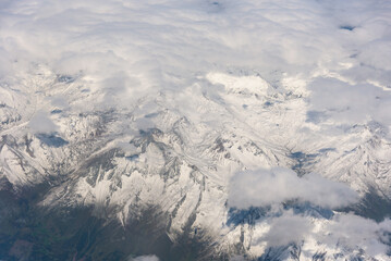 Fototapeta na wymiar Aerial view of the Alps mountains