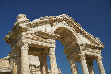 Monumental Gateway, Tetrapylon in Aphrodisias Ancient City in Aydin, Turkiye