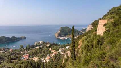 Fototapeta na wymiar View of Corfu island with Paleokastritsa village