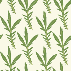 Abstract seamless pattern with leaves. Trendy hand drawn textures.