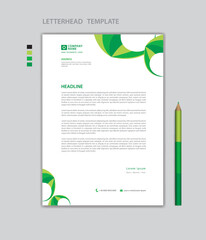 Creative Letterhead template vector, minimalist style, printing design, business advertisement layout, Green concept background, simple letterhead template mock up, company letterhead design