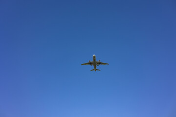 Plane in a blue sky