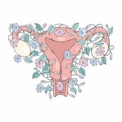 Uterus. Vector illustration for stickers and design - 540346194